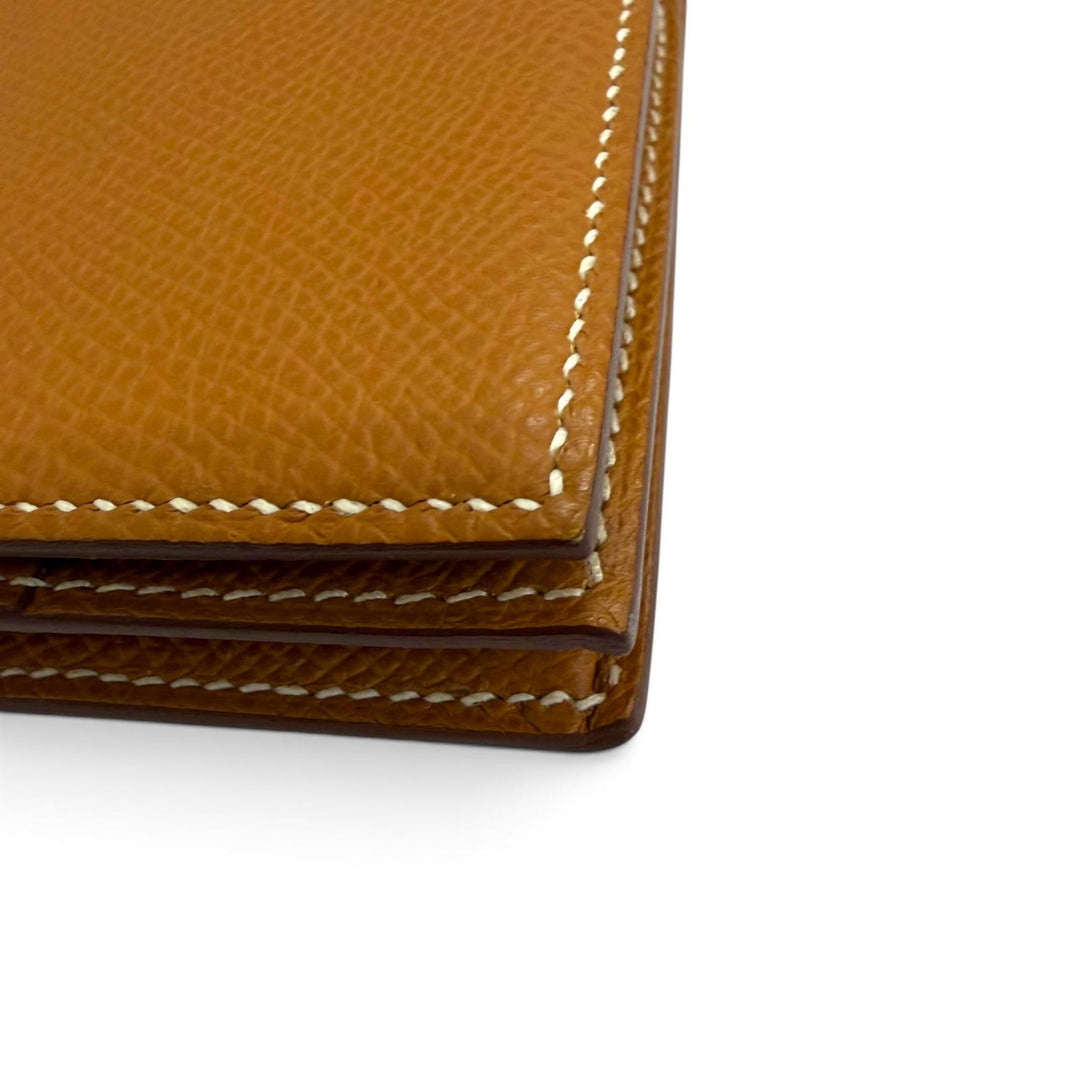 未使用品□HERMES エルメス ベアン スフレ ヴォーエプソン ゴールド ゴールド金具 長財布 ロングウォレット W刻印 フランス製 箱付き