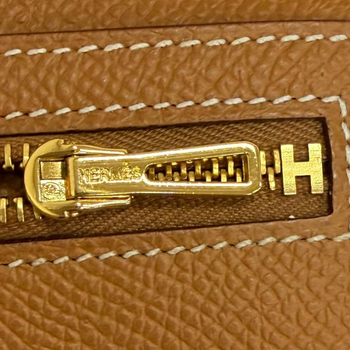 未使用品□HERMES エルメス ベアン スフレ ヴォーエプソン ゴールド ゴールド金具 長財布 ロングウォレット W刻印 フランス製 箱付き
