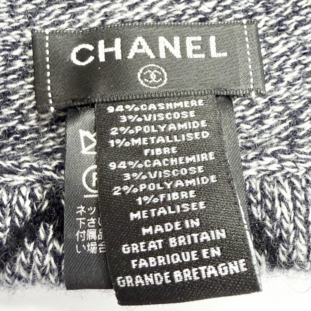 極美品△CHANEL シャネル 18A カシミヤ94% マトラッセ ココマーク ニットキャップ ニット帽 ビーニー グレー 正規品 レディース メンズ可