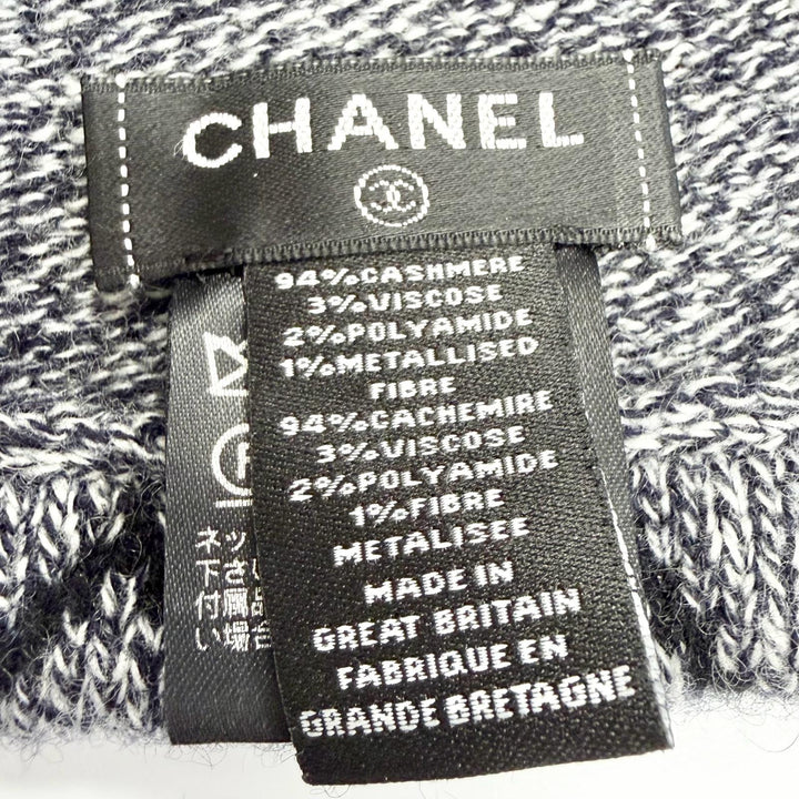 極美品△CHANEL シャネル 18A カシミヤ94% マトラッセ ココマーク ニットキャップ ニット帽 ビーニー グレー 正規品 レディース メンズ可