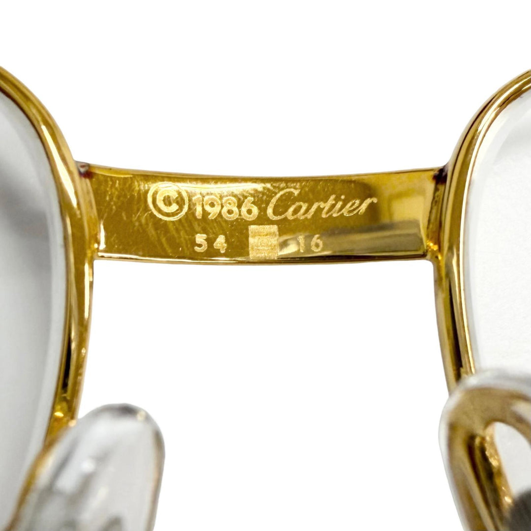 美品□Cartier カルティエ ヴィンテージ トリニティ Cロゴ メガネ 眼鏡 アイウェア ゴールド ボルドー 54□16-130 度入り フランス製