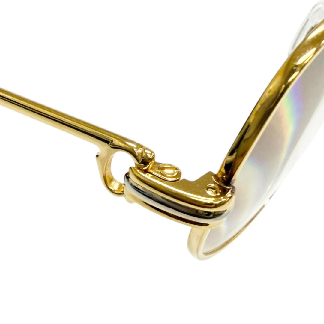 美品□Cartier カルティエ ヴィンテージ トリニティ Cロゴ メガネ 眼鏡 アイウェア ゴールド ボルドー 54□16-130 度入り フランス製