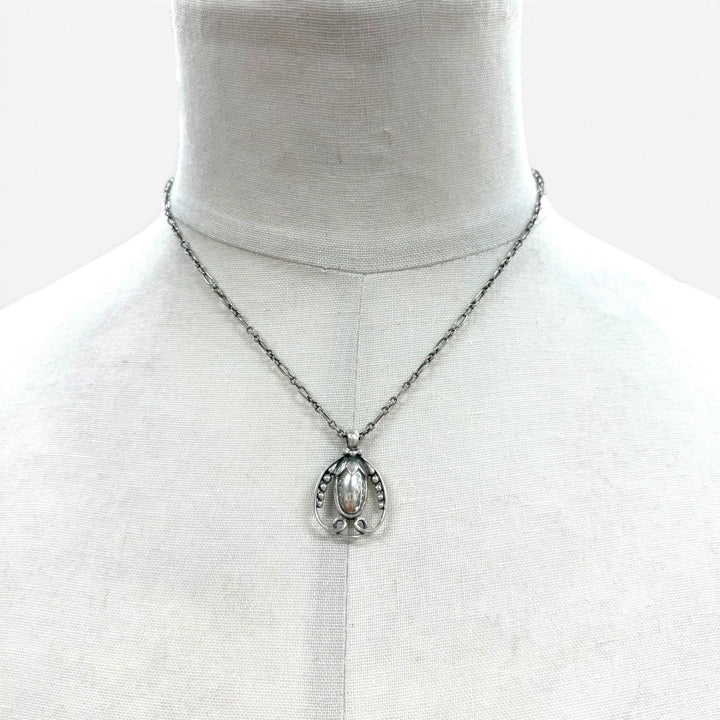 美品▼Georg Jensen ジョージジェンセン ヘリテージコレクション 1990 イヤー ペンダント 925 ネックレス シルバー 重量11.53g メンズ