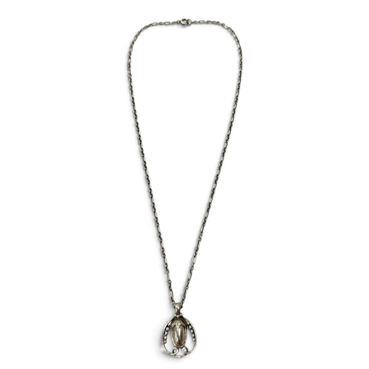 美品▼Georg Jensen ジョージジェンセン ヘリテージコレクション 1990 イヤー ペンダント 925 ネックレス シルバー 重量11.53g メンズ