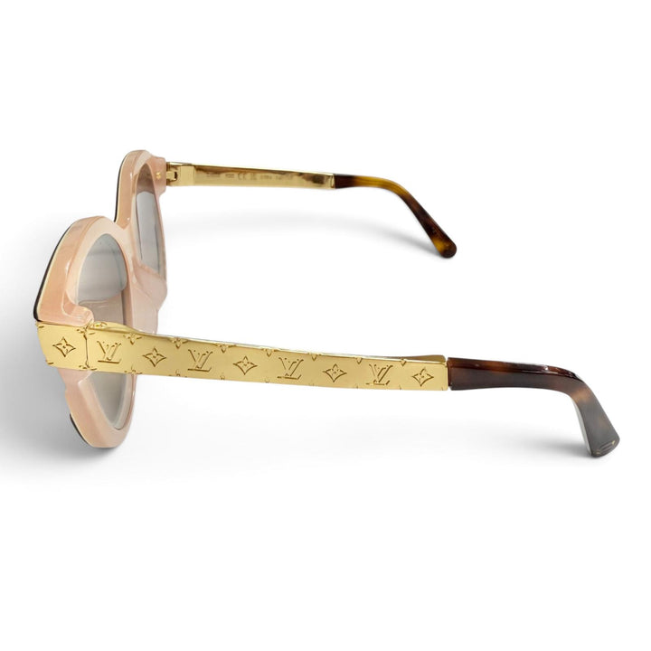 良品△LOUIS VUITTON ルイヴィトン 2023年 Z1858E LV プティ スプソン キャットアイ ライトトータスシェル サングラス 57□18 デモレンズ