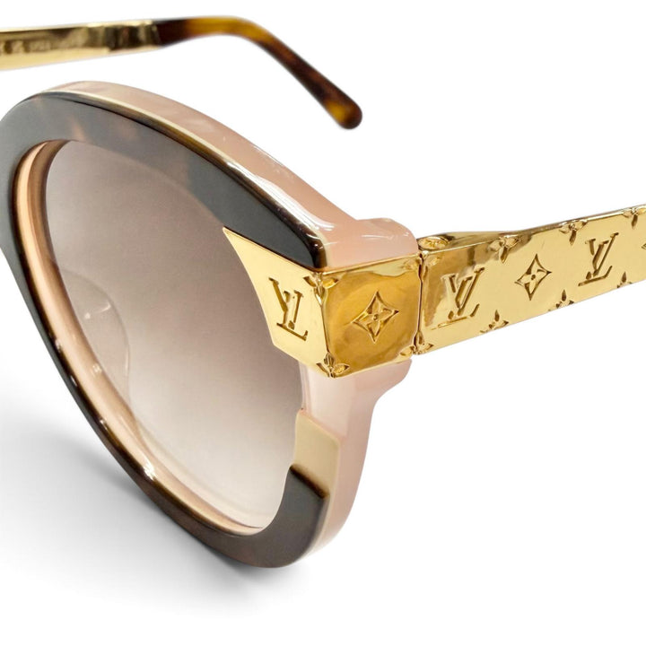 良品△LOUIS VUITTON ルイヴィトン 2023年 Z1858E LV プティ スプソン キャットアイ ライトトータスシェル サングラス 57□18 デモレンズ