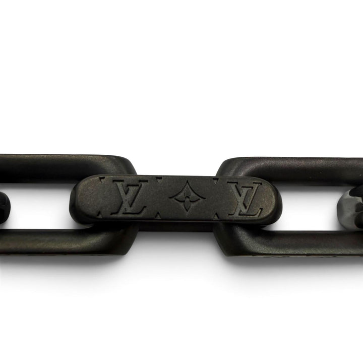 極美品▼LOUIS VUITTON ルイヴィトン 2026年製 M00686 ブレスレット モノグラム チェーン ブレスレット シルバー ブラック M 伊製 メンズ