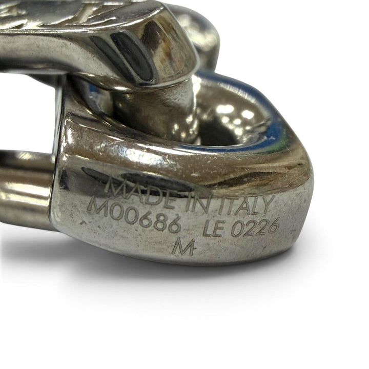 極美品▼LOUIS VUITTON ルイヴィトン 2026年製 M00686 ブレスレット モノグラム チェーン ブレスレット シルバー ブラック M 伊製 メンズ