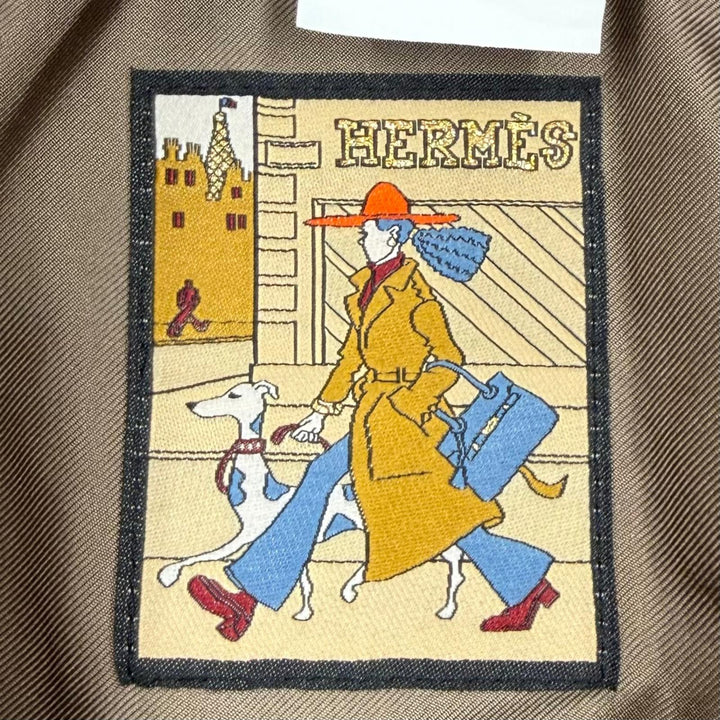 極美品★HERMES エルメス カシミヤ100％ セリエボタン バケットハット 帽子 ハット カーキ 57 フランス製 正規品 レディース 保存袋付き