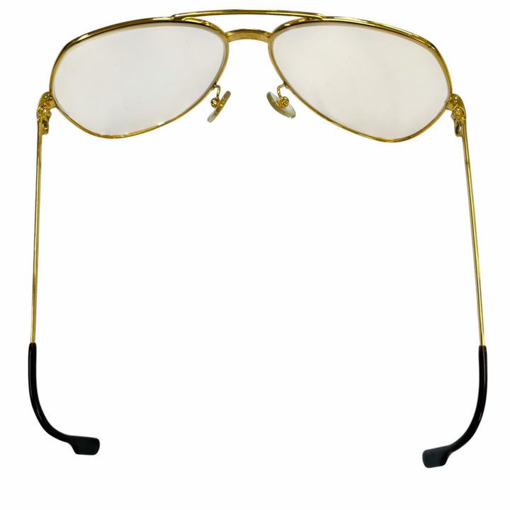 良品▼Cartier カルティエ ヴィンテージ トリニティ ツーブリッジ ティアドロップ ロゴ金具 メガネ 眼鏡 アイウェア 62□14 140 度入り