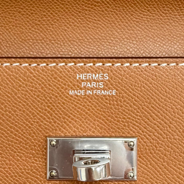 極美品△HERMES エルメス ケリーポケット ロング ヴォーマダム ゴールド シルバー金具 長財布 K刻印 メンズ レディース 箱・保存袋付き