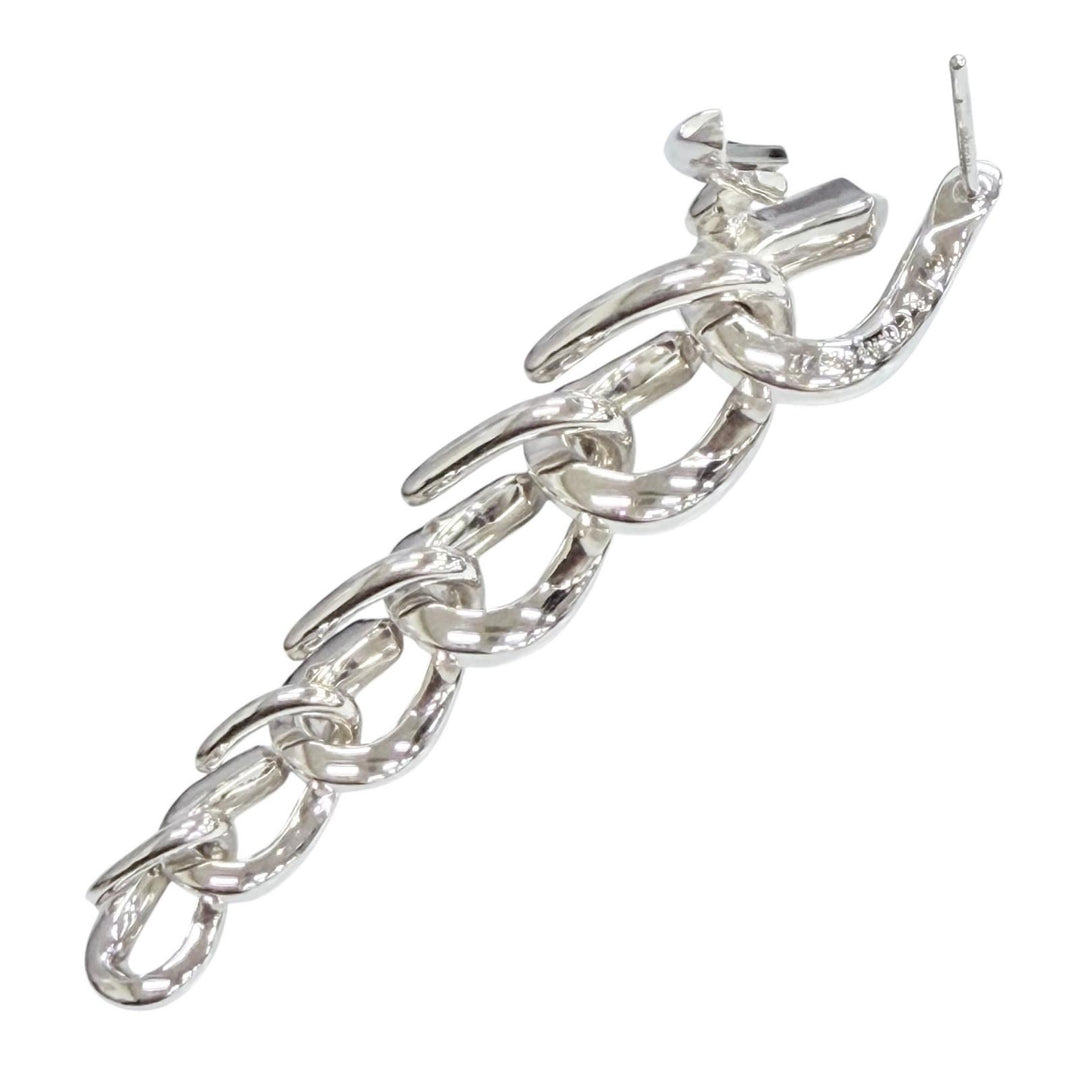 美品△TIFFANY&amp;Co. ティファニー フォージ ドロップ リンク AG925 ハイポリッシュ ピアス 両耳用 シルバー 重量20.2g レディース