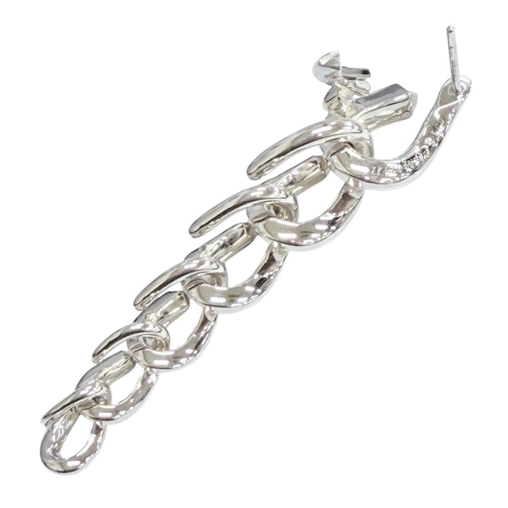 美品△TIFFANY&amp;Co. ティファニー フォージ ドロップ リンク AG925 ハイポリッシュ ピアス 両耳用 シルバー 重量20.2g レディース