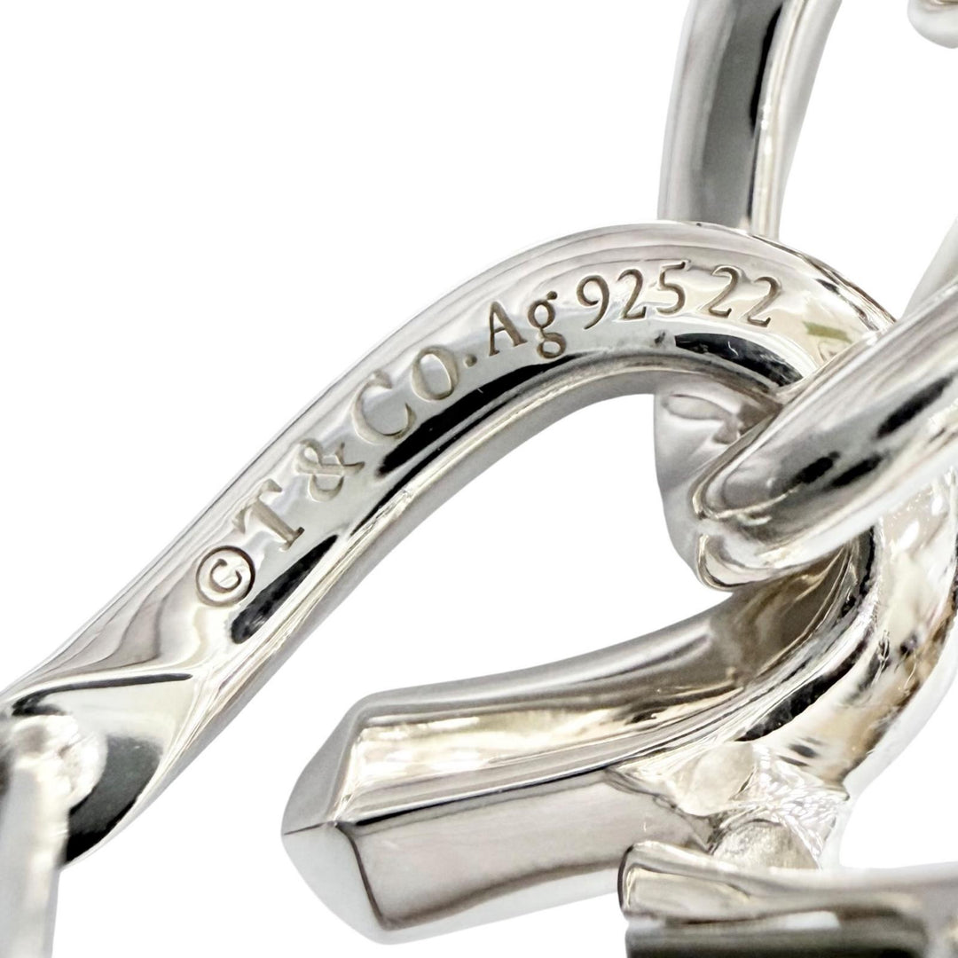 美品△TIFFANY&amp;Co. ティファニー フォージ ドロップ リンク AG925 ハイポリッシュ ピアス 両耳用 シルバー 重量20.2g レディース