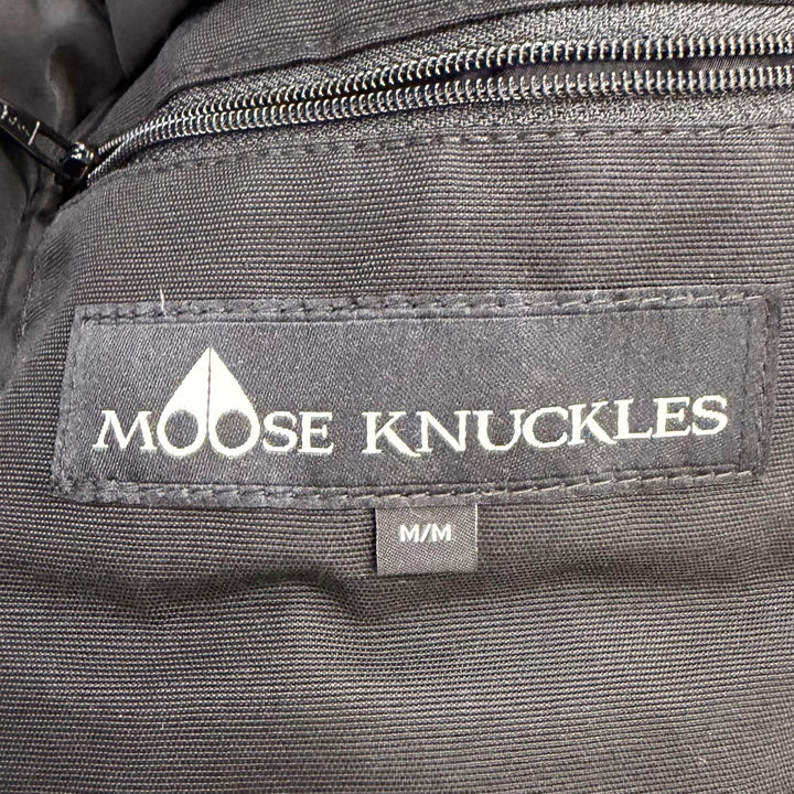 美品□MOOSE KNUCKLES ムースナックルズ Ballistic Bomber Neoshear Jacket JAPAN ONLY フーデッド ダウンジャケット ブラック M メンズ