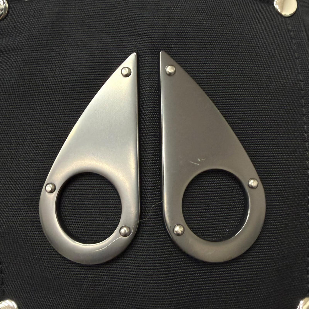 美品□MOOSE KNUCKLES ムースナックルズ Ballistic Bomber Neoshear Jacket JAPAN ONLY フーデッド ダウンジャケット ブラック M メンズ