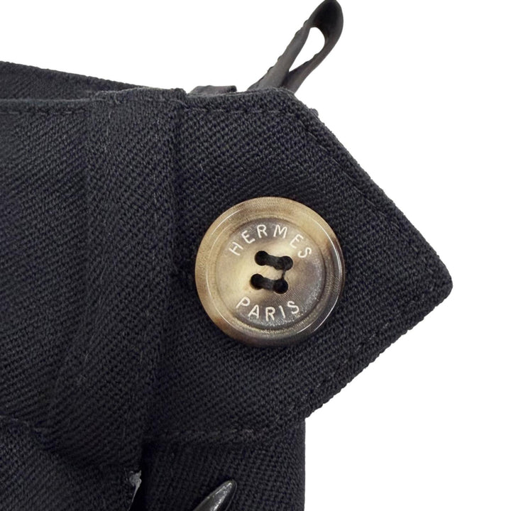 極美品△HERMES エルメス ウール セリエボタン 乗馬ジャケット パンツ セットアップ ブラック 38 36 フランス製 正規品 レディース