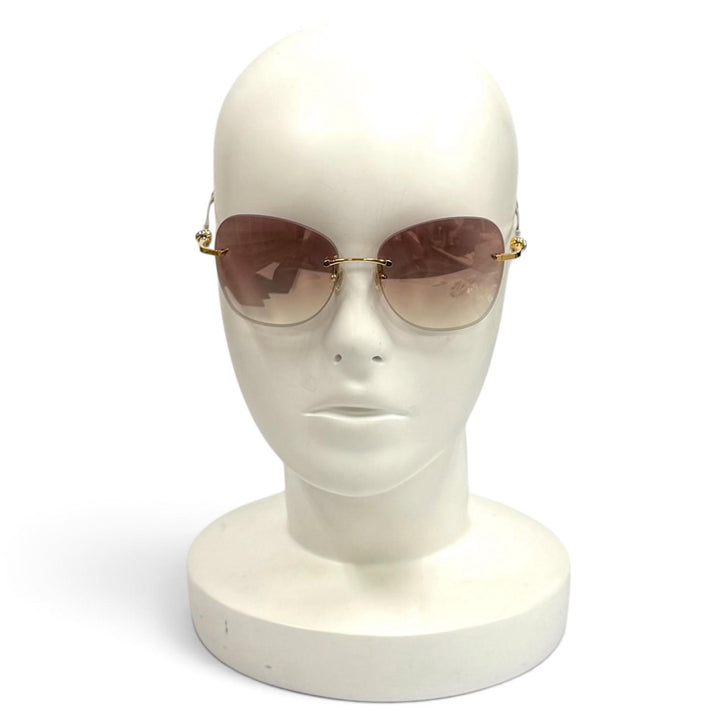 美品★Cartier カルティエ デコールC コンビカラー サングラス アイウェア ゴールド シルバー □16 140 仏製 ユニセックス 箱・袋付