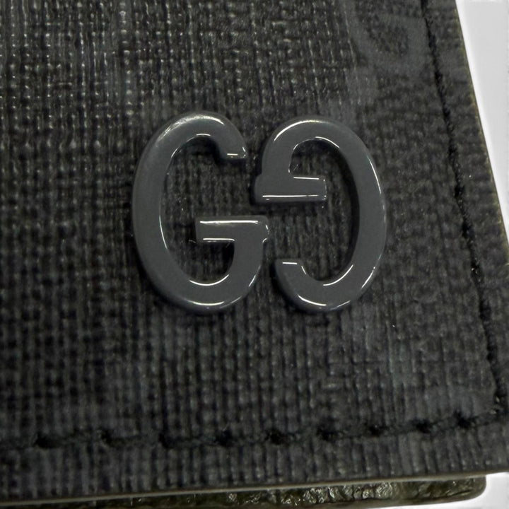 極美品□GUCCI グッチ 768244 GG コインウォレット GGスプリームキャンバス インターロッキングG 二つ折り財布 グレー イタリア製 メンズ