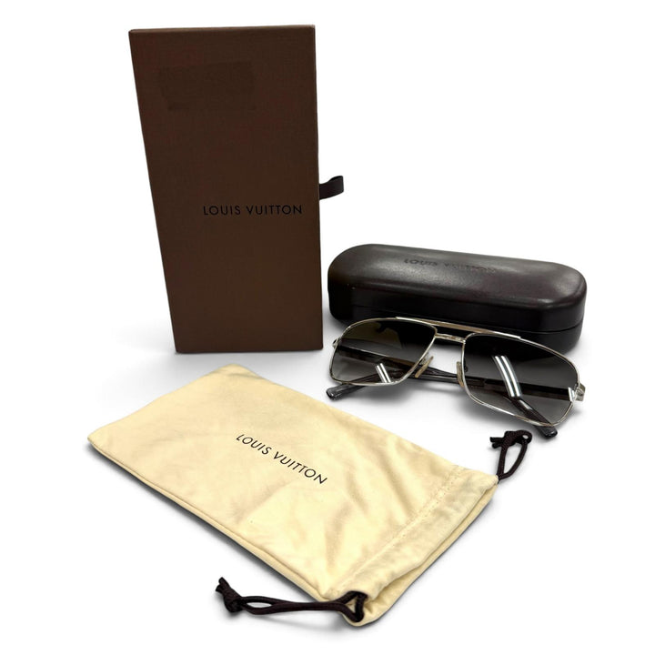 良品▼LOUIS VUITTON ルイヴィトン Z0260U アティチュード ダミエ アルジャン ツーブリッジ アイウェア サングラス 59□16 デモレンズ