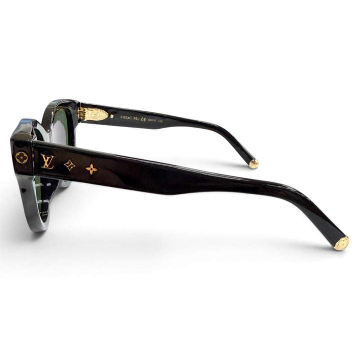 良品△LOUIS VUITTON ルイヴィトン Z1526E サングラス マイ モノグラム ラウンド ブラック ゴールド レンズ：ダークグリーン 59□19 143