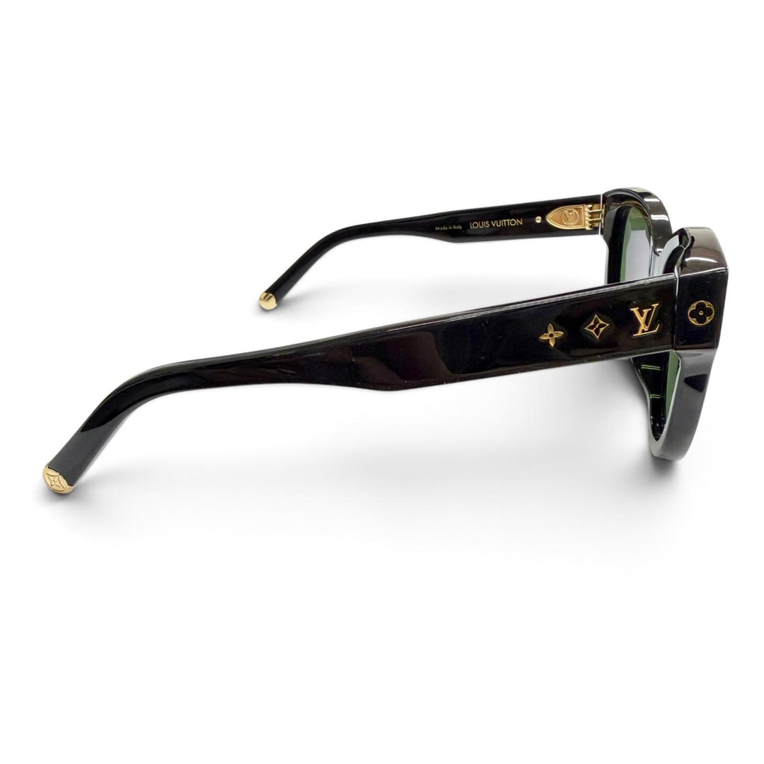 良品△LOUIS VUITTON ルイヴィトン Z1526E サングラス マイ モノグラム ラウンド ブラック ゴールド レンズ：ダークグリーン 59□19 143