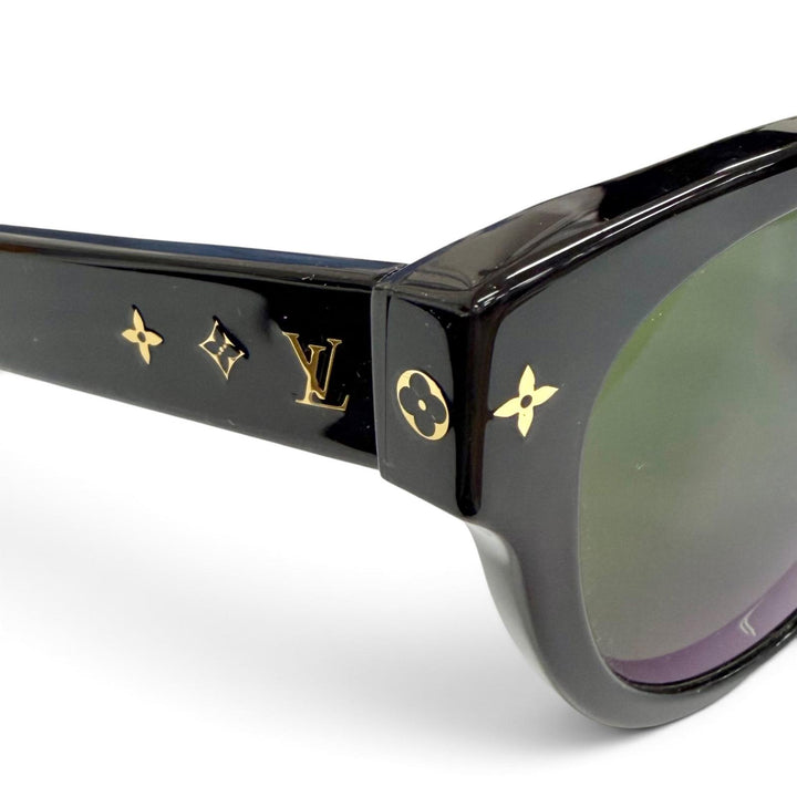 良品△LOUIS VUITTON ルイヴィトン Z1526E サングラス マイ モノグラム ラウンド ブラック ゴールド レンズ：ダークグリーン 59□19 143