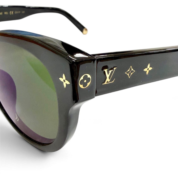 良品△LOUIS VUITTON ルイヴィトン Z1526E サングラス マイ モノグラム ラウンド ブラック ゴールド レンズ：ダークグリーン 59□19 143