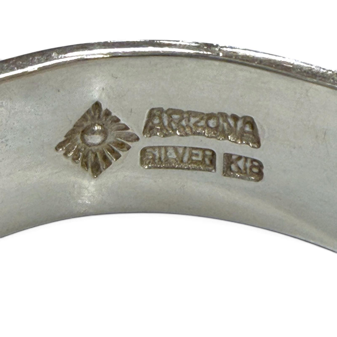 美品▼ARIZONA FREEDOM アリゾナフリーダム 925 K18 太陽神リング 唐草リング 太陽神バングル 3点セット JP14号 21号 重量55.25g メンズ