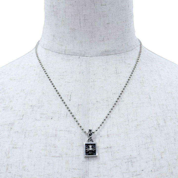 美品●CHROME HEARTS クロムハーツ フレームドCH プラスチャーム ペンダント 925 ボールチェーン 20inc ネックレス 重量10.9g 保存袋付き