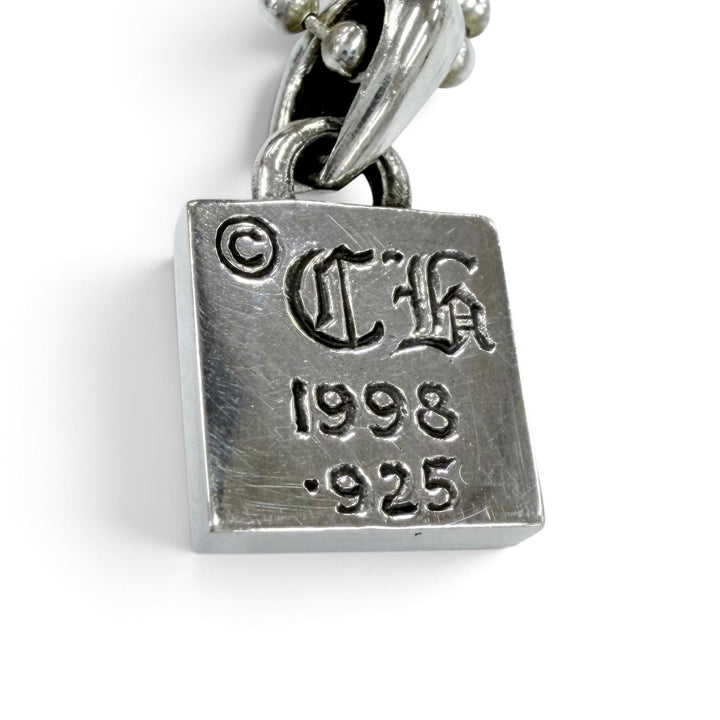美品●CHROME HEARTS クロムハーツ フレームドCH プラスチャーム ペンダント 925 ボールチェーン 20inc ネックレス 重量10.9g 保存袋付き
