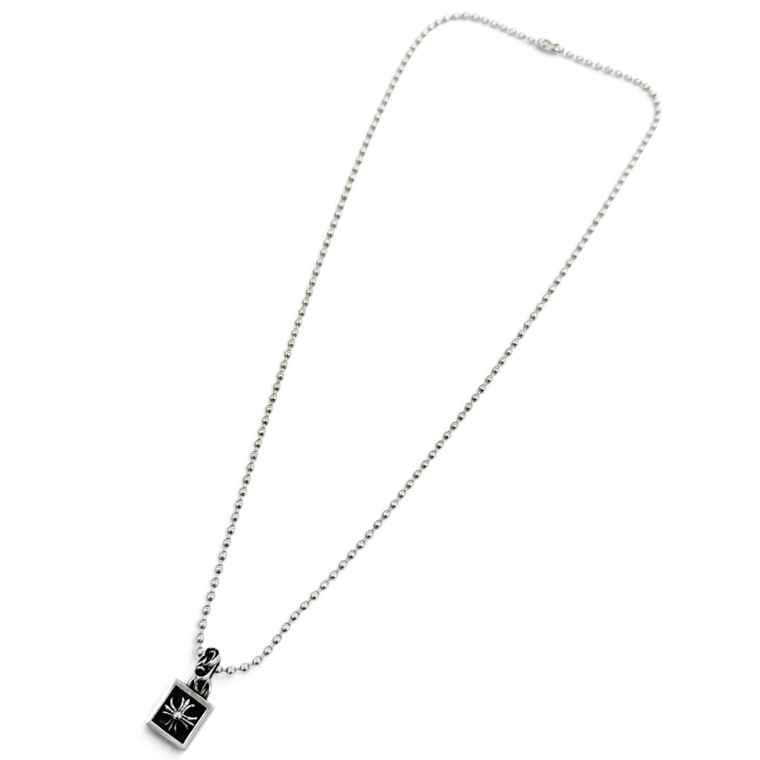 美品●CHROME HEARTS クロムハーツ フレームドCH プラスチャーム ペンダント 925 ボールチェーン 20inc ネックレス 重量10.9g 保存袋付き