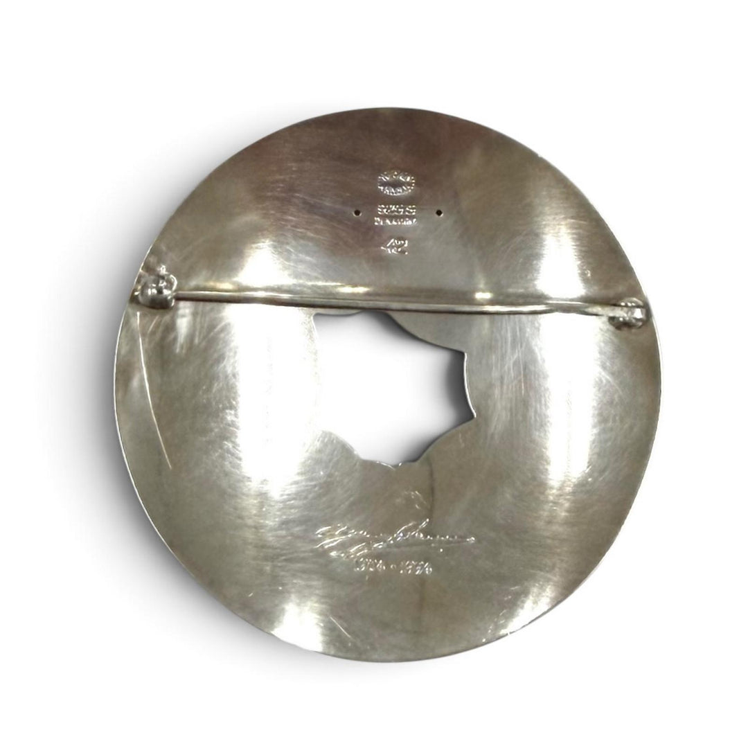 美品★Georg Jensen ジョージジェンセン 42 925 フローラルリース ブローチ アクセサリー シルバー 重量23.7g レディース 箱・保存袋付き