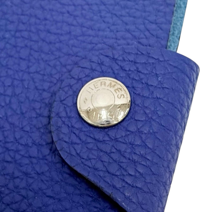 極美品△HERMES エルメス ユリス ミニ ノートカバー トゴ ブルーブライトン クルードセル スナップボタン 手帳カバー リフィル付き C刻印