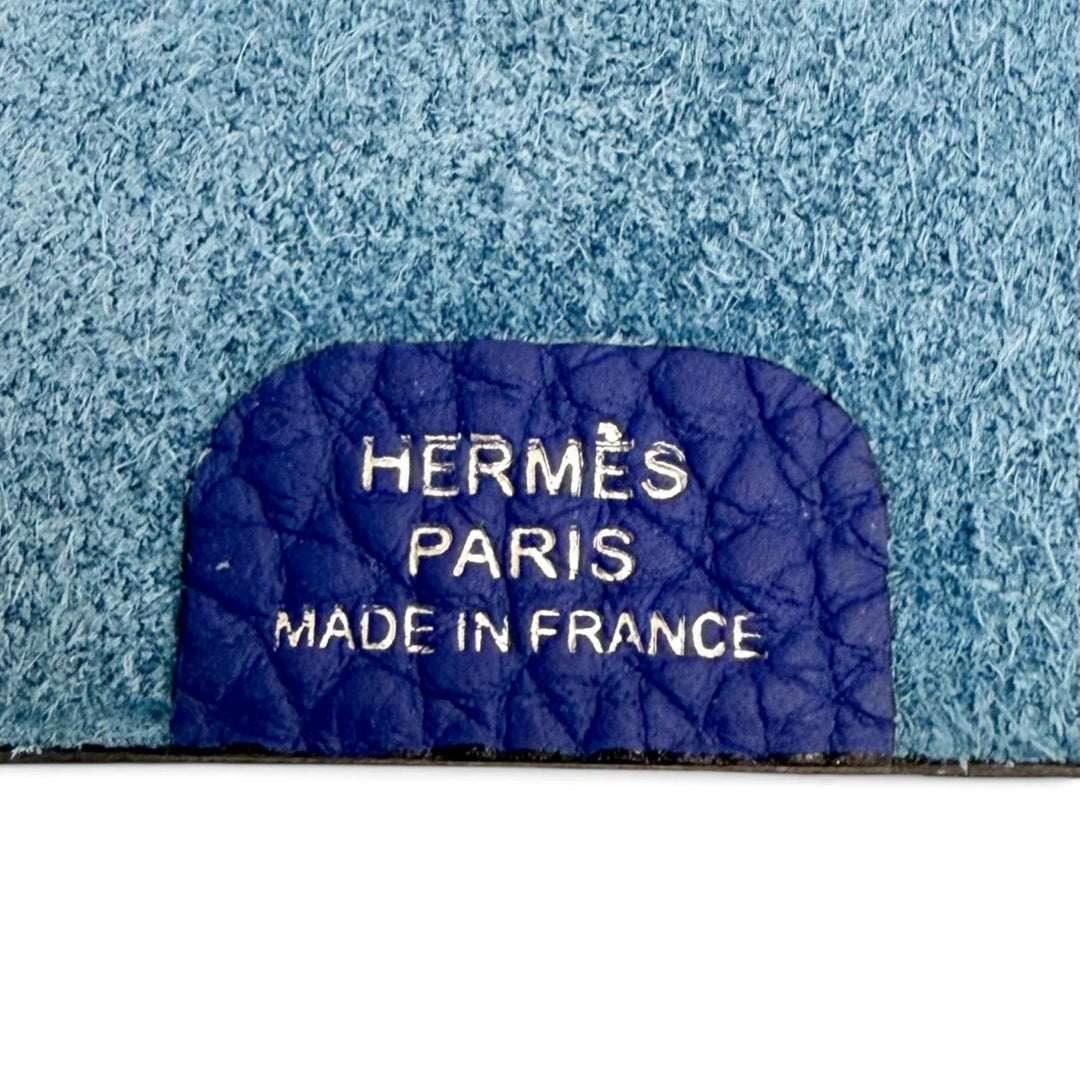 極美品△HERMES エルメス ユリス ミニ ノートカバー トゴ ブルーブライトン クルードセル スナップボタン 手帳カバー リフィル付き C刻印