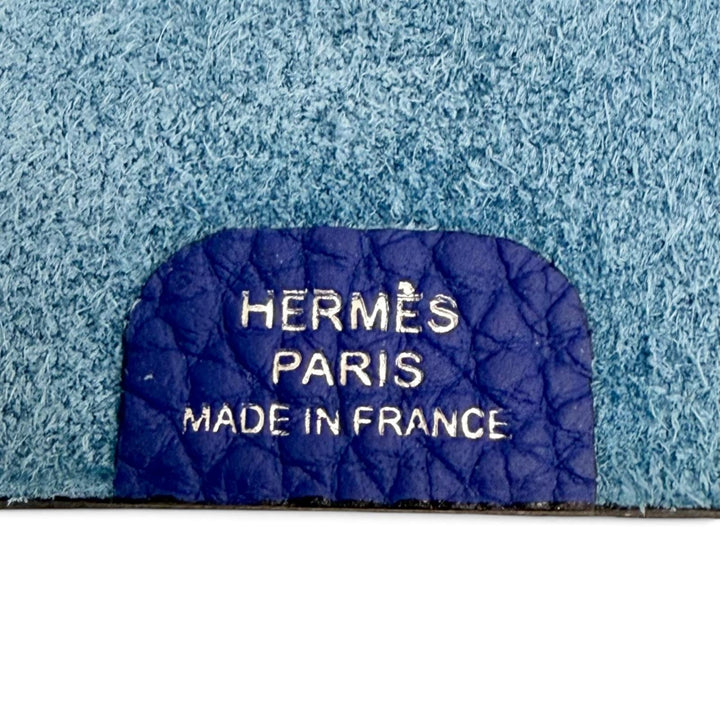 極美品△HERMES エルメス ユリス ミニ ノートカバー トゴ ブルーブライトン クルードセル スナップボタン 手帳カバー リフィル付き C刻印