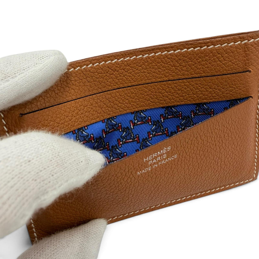 美品☆HERMES エルメス シチズン ツイル エバーカラー ゴールド カードケース パスケース K刻印 フランス製 レディース メンズ 箱付き