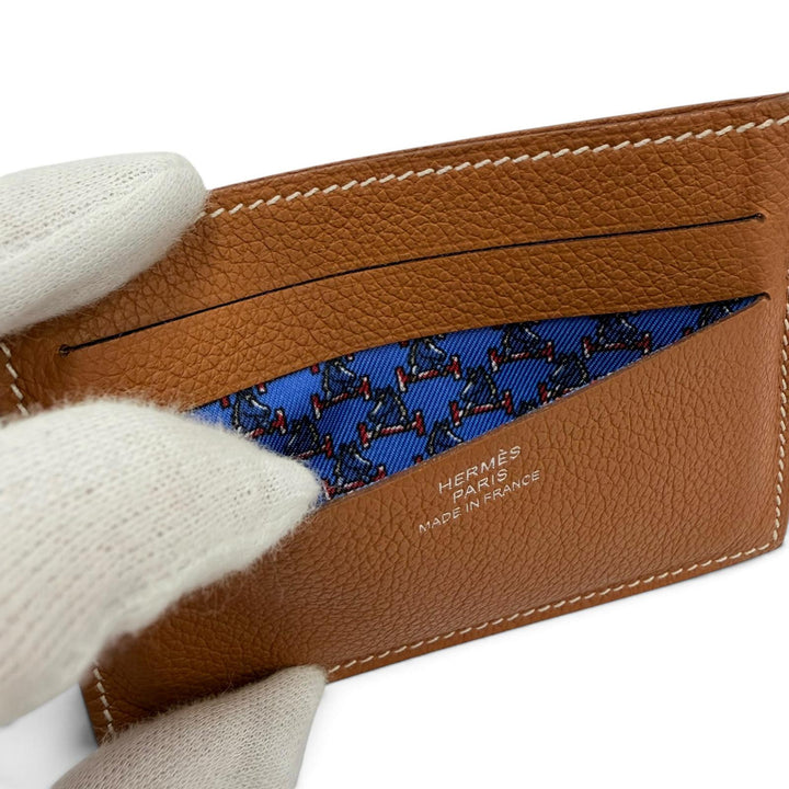 美品☆HERMES エルメス シチズン ツイル エバーカラー ゴールド カードケース パスケース K刻印 フランス製 レディース メンズ 箱付き