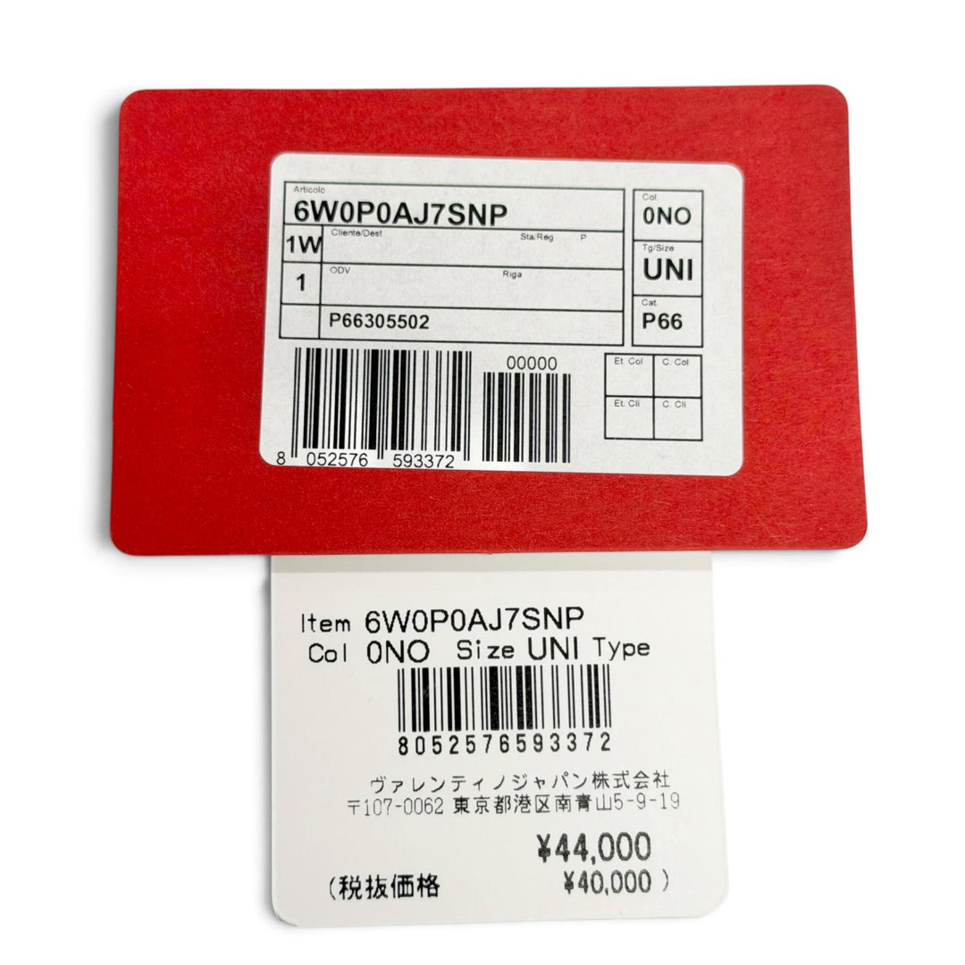 極美品△Valentino Garavani ヴァレンティノガラヴァーニ 7W2P0AJ7SNP Vロゴ レザー カードケース 名刺入れ 薄型 ブラック 伊製 箱・袋付