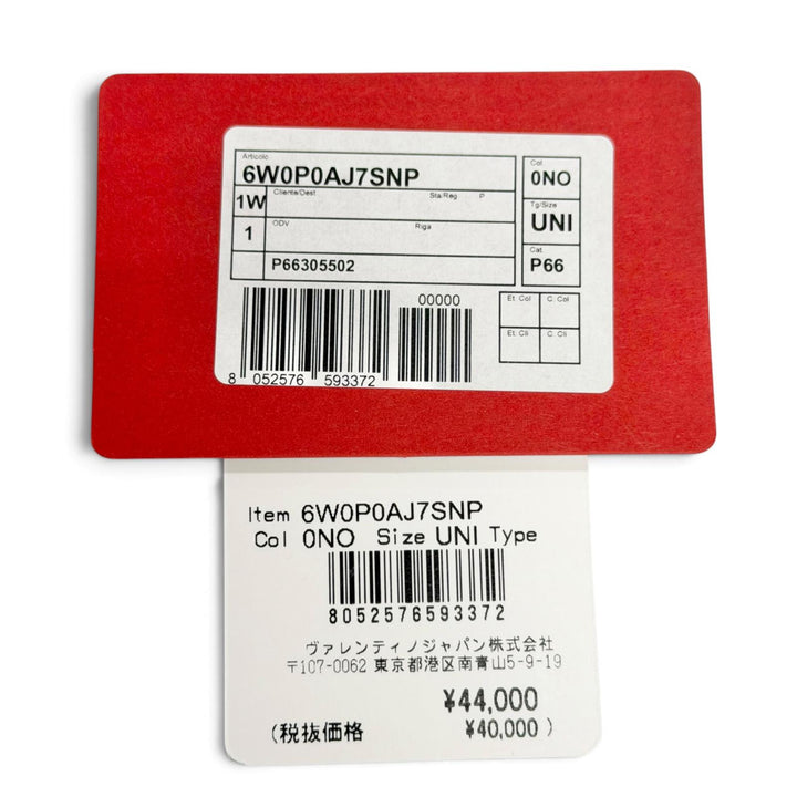 極美品△Valentino Garavani ヴァレンティノガラヴァーニ 7W2P0AJ7SNP Vロゴ レザー カードケース 名刺入れ 薄型 ブラック 伊製 箱・袋付