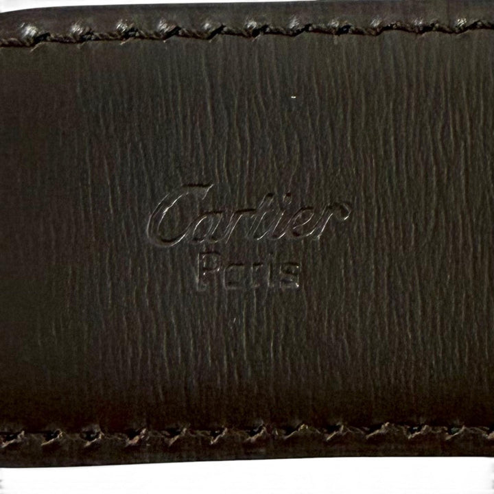 極美品★Cartier カルティエ リバーシブル 2C バックル レザー ベルト ブラック ブラウン シルバー金具 レディース