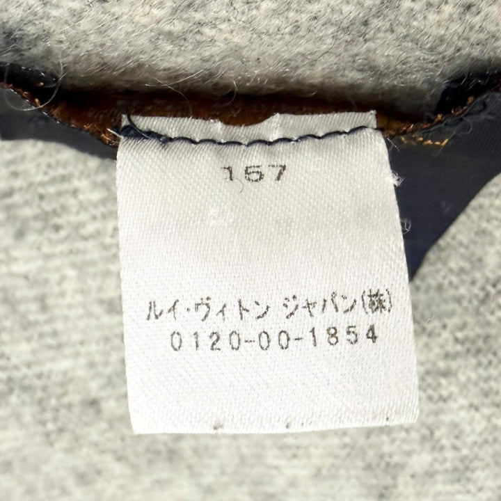 美品□ルイヴィトン M70924 エシャルプ・LVスプリット カシミヤ100％ モノグラム フリンジマフラー ブラック グレー イギリス製 正規品