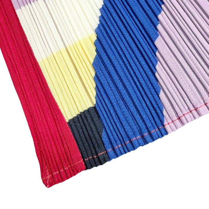 極美品△PLEATS PLEASE プリーツプリーズ イッセイミヤケ PP83-JT744 総柄 ノースリーブ チュニック ワンピース マルチカラー 3 正規品