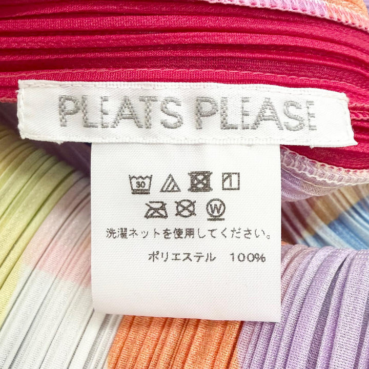 極美品△PLEATS PLEASE プリーツプリーズ イッセイミヤケ PP83-JT744 総柄 ノースリーブ チュニック ワンピース マルチカラー 3 正規品