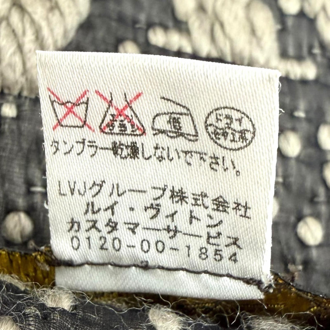 美品□LOUIS VUITTON ルイヴィトン 402336 エシャルプ ロゴマニア ウール シルク フリンジマフラー グレージュ イタリア製 正規品 メンズ