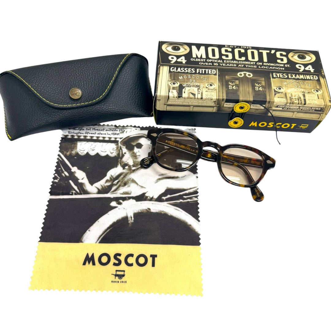 極美品□MOSCOT モスコット LEMTOSH ボストンフレーム アイウェア サングラス TORTOISE 44□21-140 度なし メンズ 箱・ケース付き