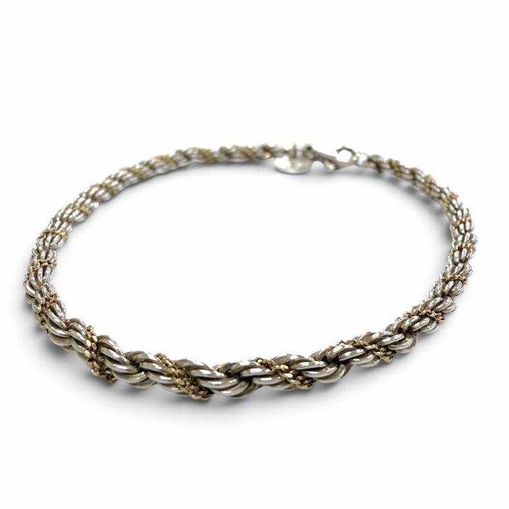 美品▼TIFFANY&amp;Co. ティファニー 925 750 K18 ツイストチェーン ブレスレット シルバー ゴールド 重量6.05g メンズ レディース