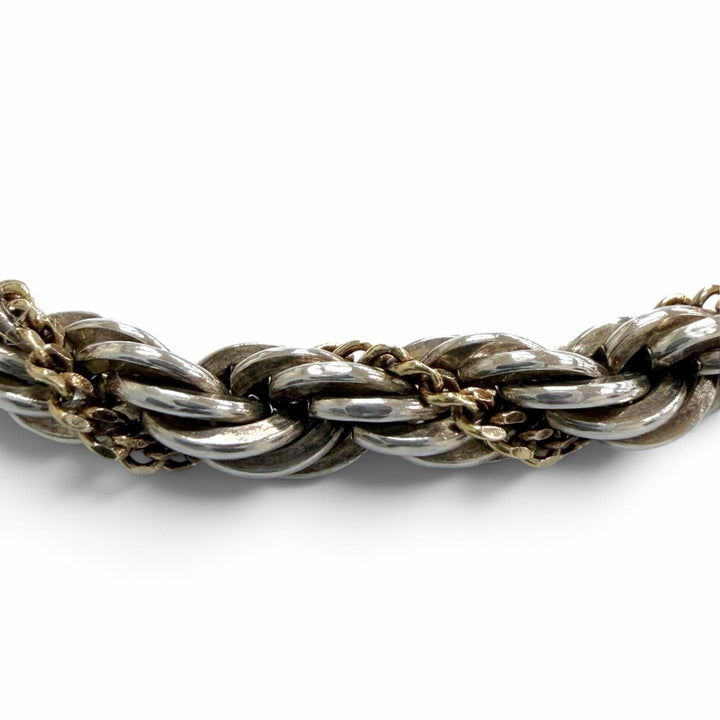 美品▼TIFFANY&amp;Co. ティファニー 925 750 K18 ツイストチェーン ブレスレット シルバー ゴールド 重量6.05g メンズ レディース