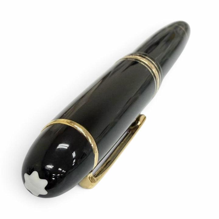 美品□MONTBLANC モンブラン マイスターシュテュック 149 ペン先18K Bニブ キャップ式 万年筆 ブラック ゴールド ドイツ製 メンズ