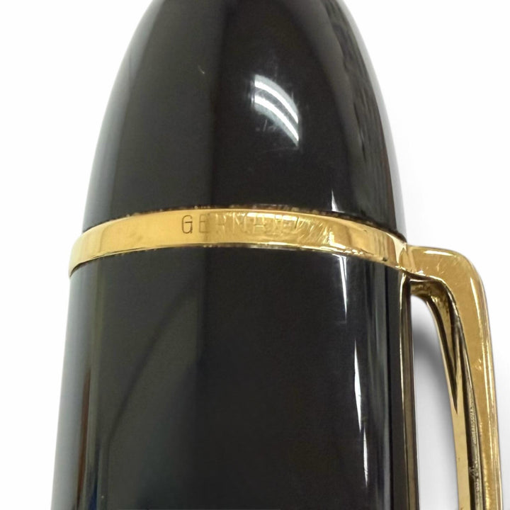 美品□MONTBLANC モンブラン マイスターシュテュック 149 ペン先18K Bニブ キャップ式 万年筆 ブラック ゴールド ドイツ製 メンズ